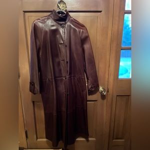 Perry Ellis Full Length Women’s Leather Coat